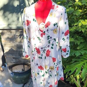 Floral V-Neck Women's Dress